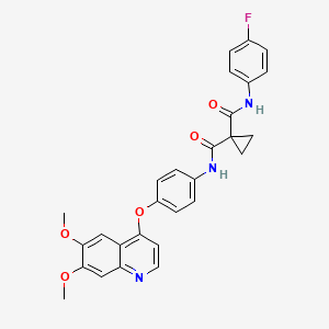 Cabozantinib相关活性成分二维结构(NIH PubChem;非厂家实物包装,不表示完整盐型、水合物、制剂、规格、剂量或疗效) Cabozantinib相关活性成分二维结构(NIH PubChem;非厂家实物包装,不表示完整盐型、水合物、制剂、规格、剂量或疗效)