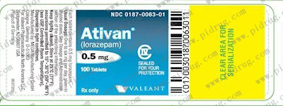 劳拉西泮片（Ativan）资料图片
